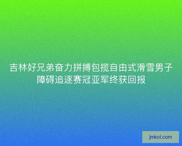 吉林好兄弟奋力拼搏包揽自由式滑雪男子障碍追逐赛冠亚军终获回报 吉林好兄弟奋力拼搏包揽自由式滑雪男子障碍追逐赛冠亚军终获回报